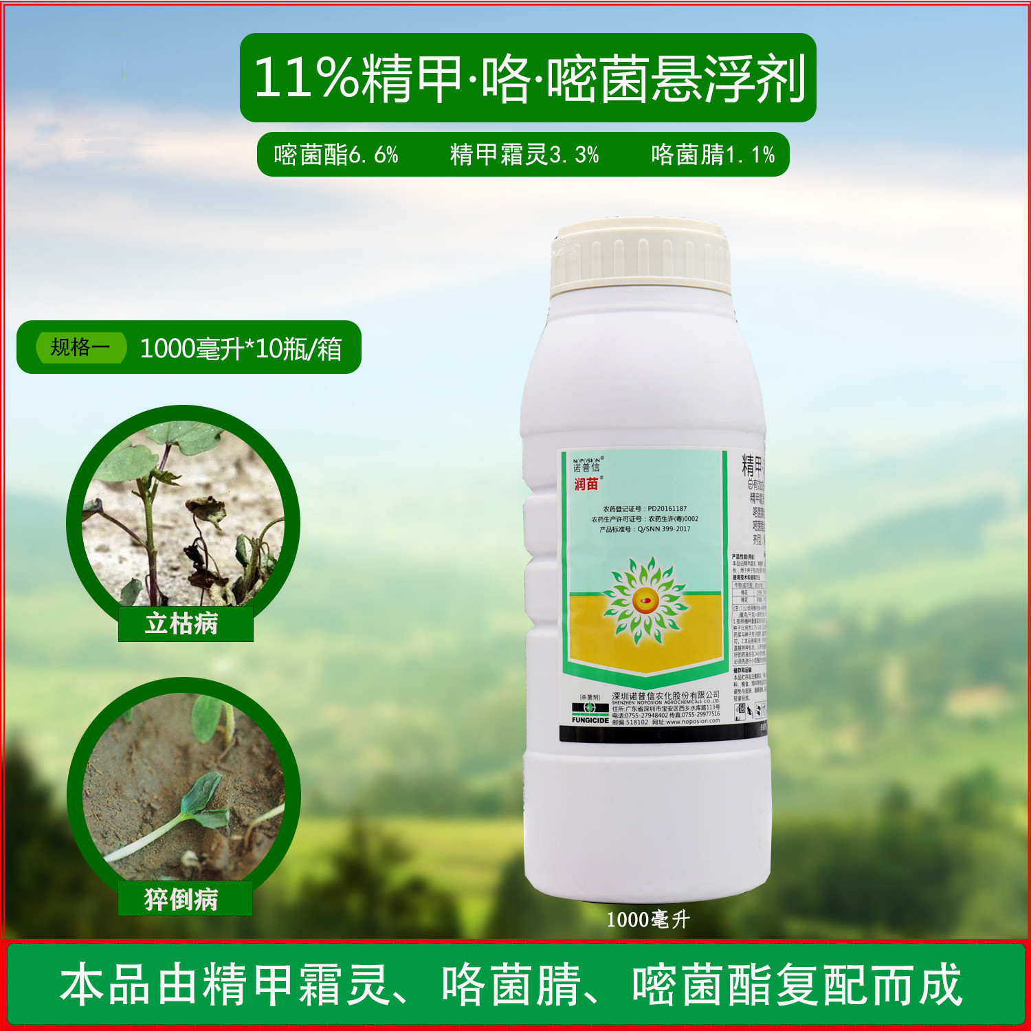 诺普信润苗精甲咯嘧菌草莓根腐病红肿病棉花立枯病小麦拌种衣剂