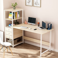 电脑桌书桌简约书架组合一体台式桌学生租房家用卧室简易学习桌子