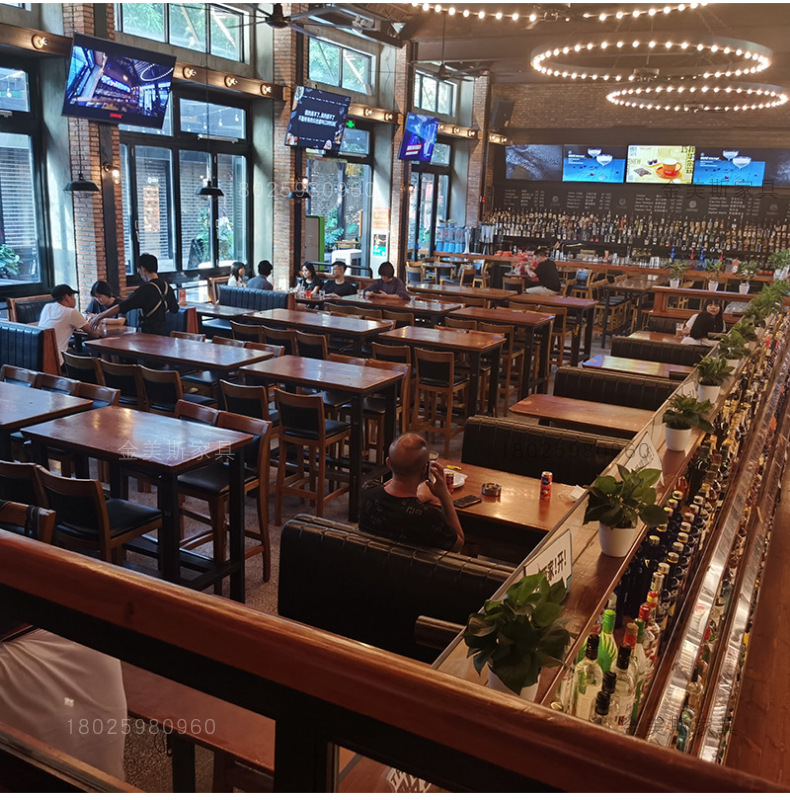 公社酒吧桌椅commune工业风实木酒吧沙发卡座酒馆清吧吧台吧椅