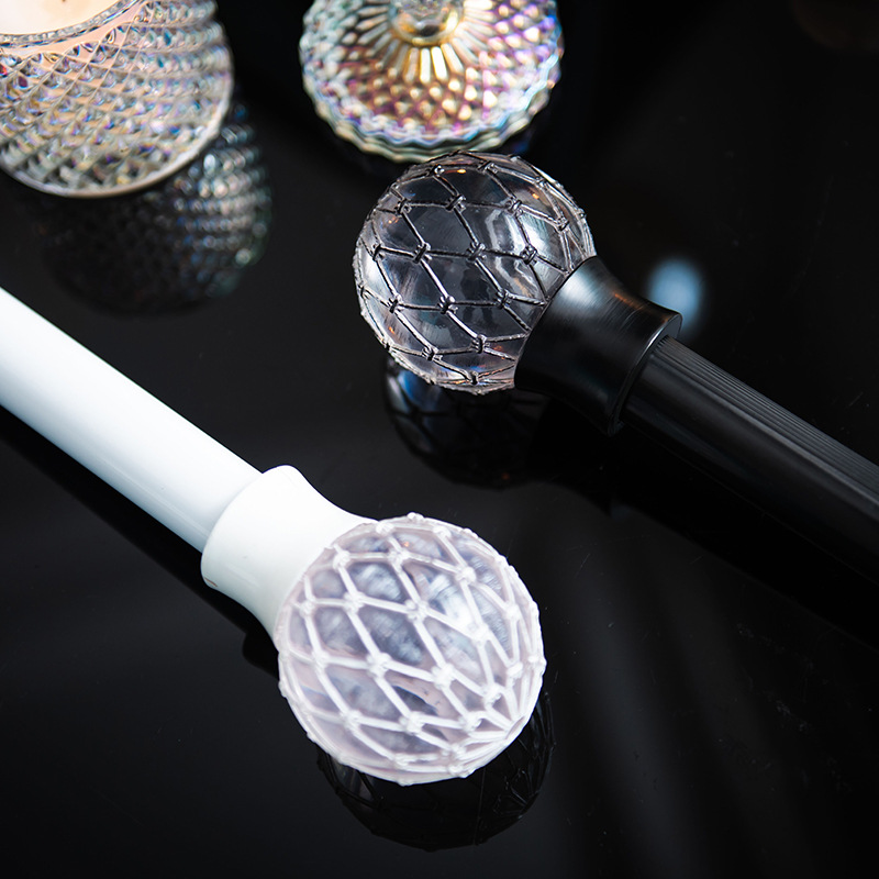 罗马杆窗帘杆黑色单双杆子墙顶装打孔挂钩加厚铝合金轨道支架北欧