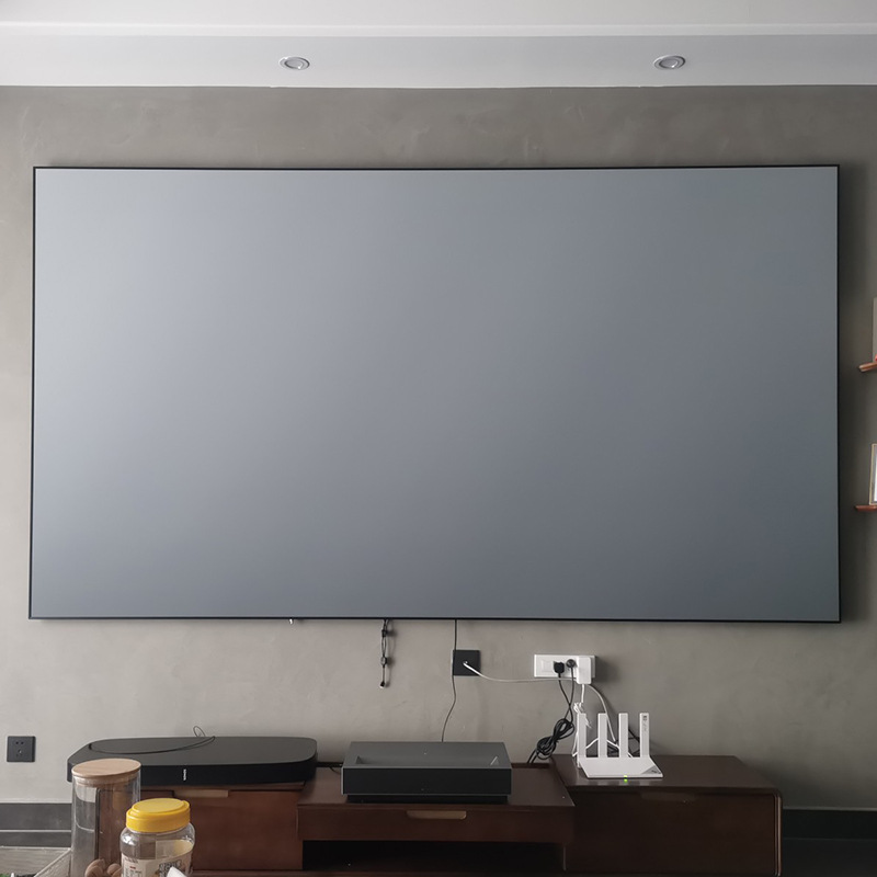 家用投影极光黑栅抗光幕布4k 超短焦投影100寸激光电视用投影幕布