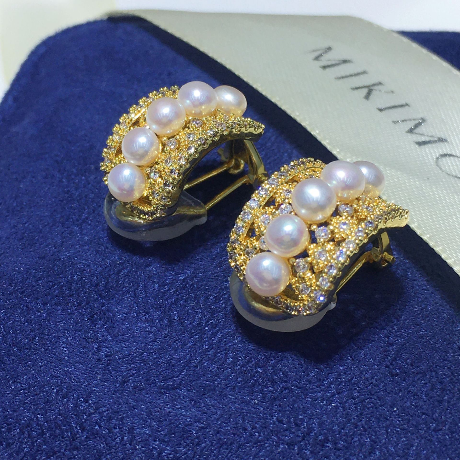 网红博主热推14k注金tian然淡水珍珠复古c形耳夹耳环时髦精必ru