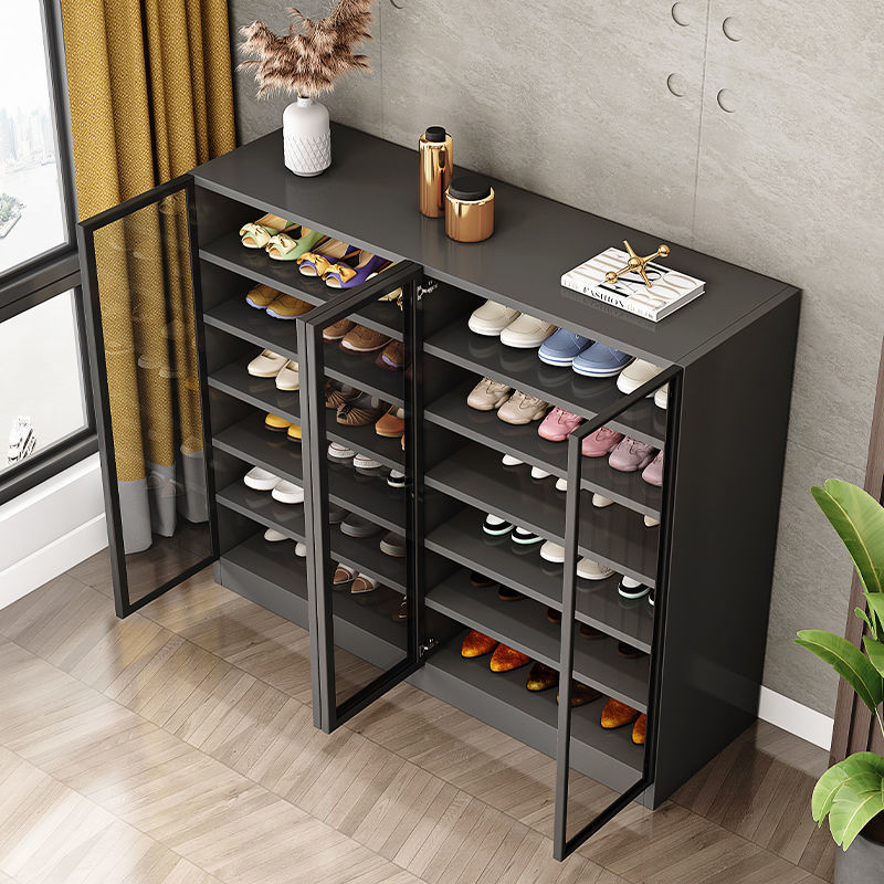 鞋柜家用门口门外大容量简约现代轻奢玻璃储物柜阳台防尘收纳柜子