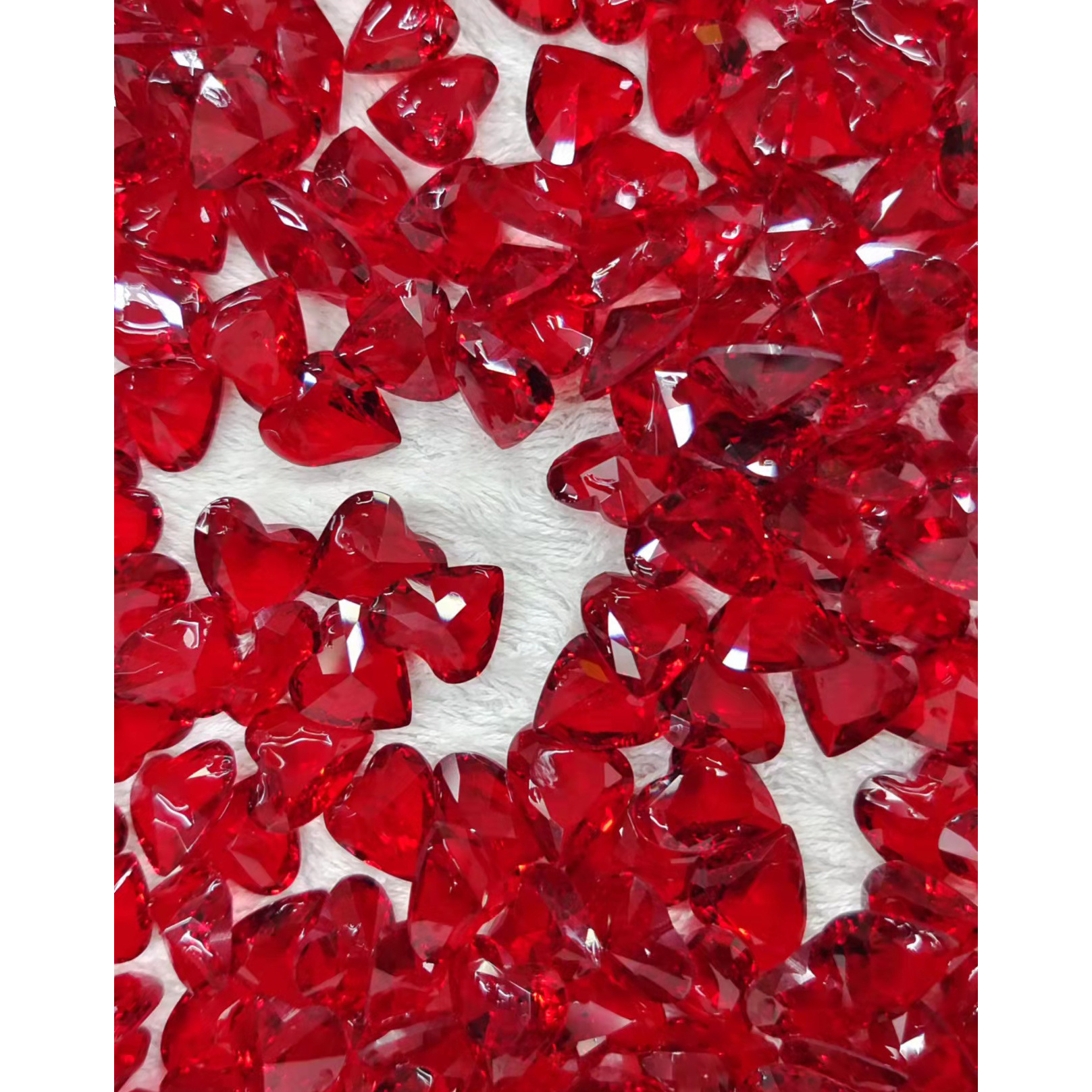 定歪心形半成品人造宝石裸石红色水晶玻璃耳坠饰品配件做各种形状