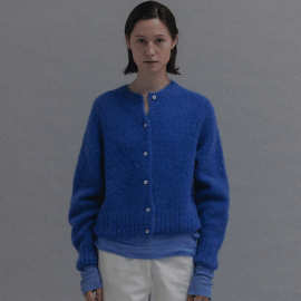 韩国 not*ing w*itten 2024秋冬新款 设计感小众羊驼毛针织开衫