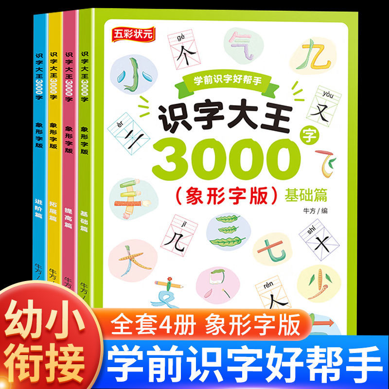 幼儿学前识字好帮手识字大王3000字儿童早教启蒙书籍正版批发
