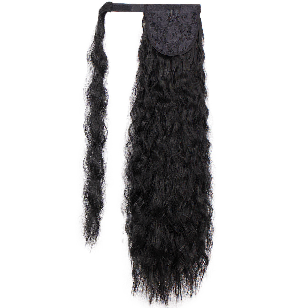 European and American Style Wig European and American Long Curly Wig Female Wigs Corn Curler Velcro Hair Extension Ponytail Chemical Fiber Wig Set