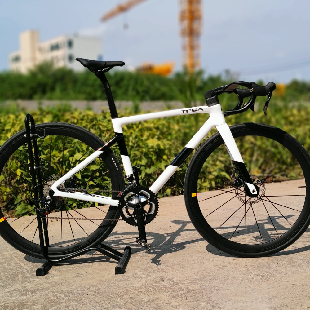 tfsa碳纤维自行车公路自行车走内线碟刹bsa破风弯把全内线车架700