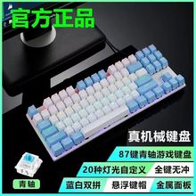 电竞版真机械键盘青轴茶轴游戏电脑笔记本电竞有线键盘可调节灯光