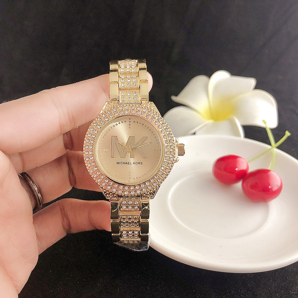 手表女生中学生电商引流跨境手表不锈钢链条表带时尚女表水钻手表