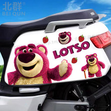 草莓熊遮挡划痕电动车摩托头盔防水可爱卡通汽车身装饰车贴纸贴悦