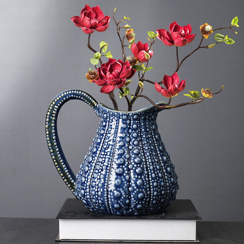 跨境电商北欧现代创意陶瓷花瓶简约个性客厅插花艺术家居摆件花器