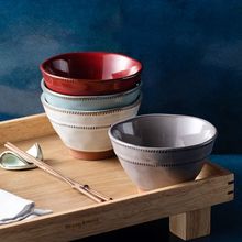 隐米饭碗单个小碗餐具家用碗盘套装.寸小碗好看的碗