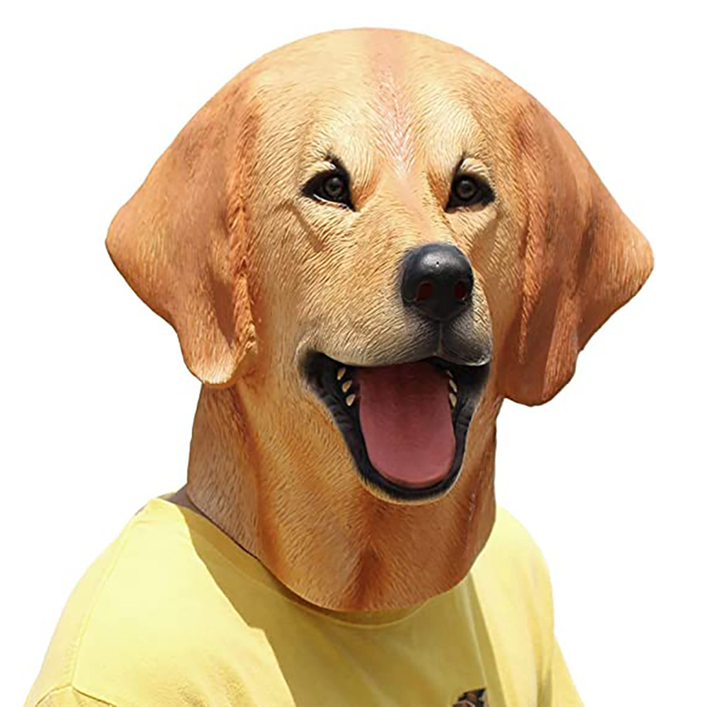 神烦狗头拉布拉多面具秋田犬面具万圣节黄狗头套乳胶动物头面具