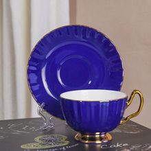 厂家批发欧式骨瓷咖啡杯碟  创意色釉金把陶瓷咖啡杯套装节日礼品