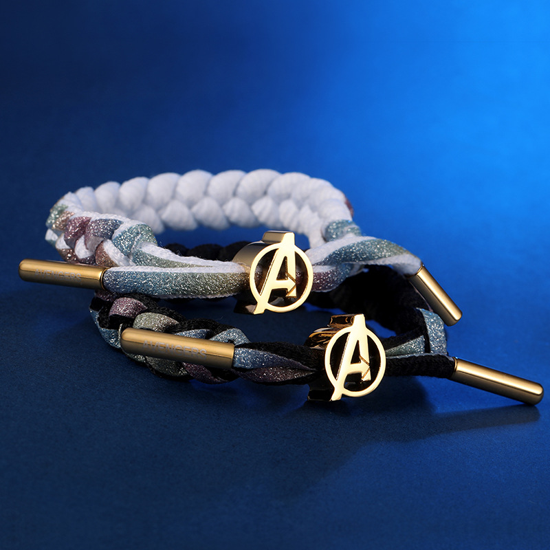 全息小狮子情侣款手链一对纪念生日礼物送男女友编织手绳手镯