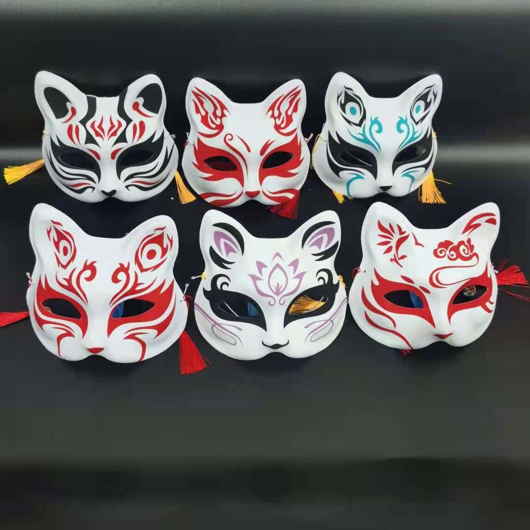 New Luminous Two-Faced Cat Fox Mask TikTok Japanese Fox Fairy Mask Stall Scenic Spot Light Fox Mask Female