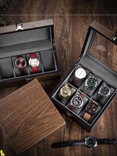 胡桃木质手表收纳盒子腕表机械表家用简约高档手链收藏展示玻璃箱