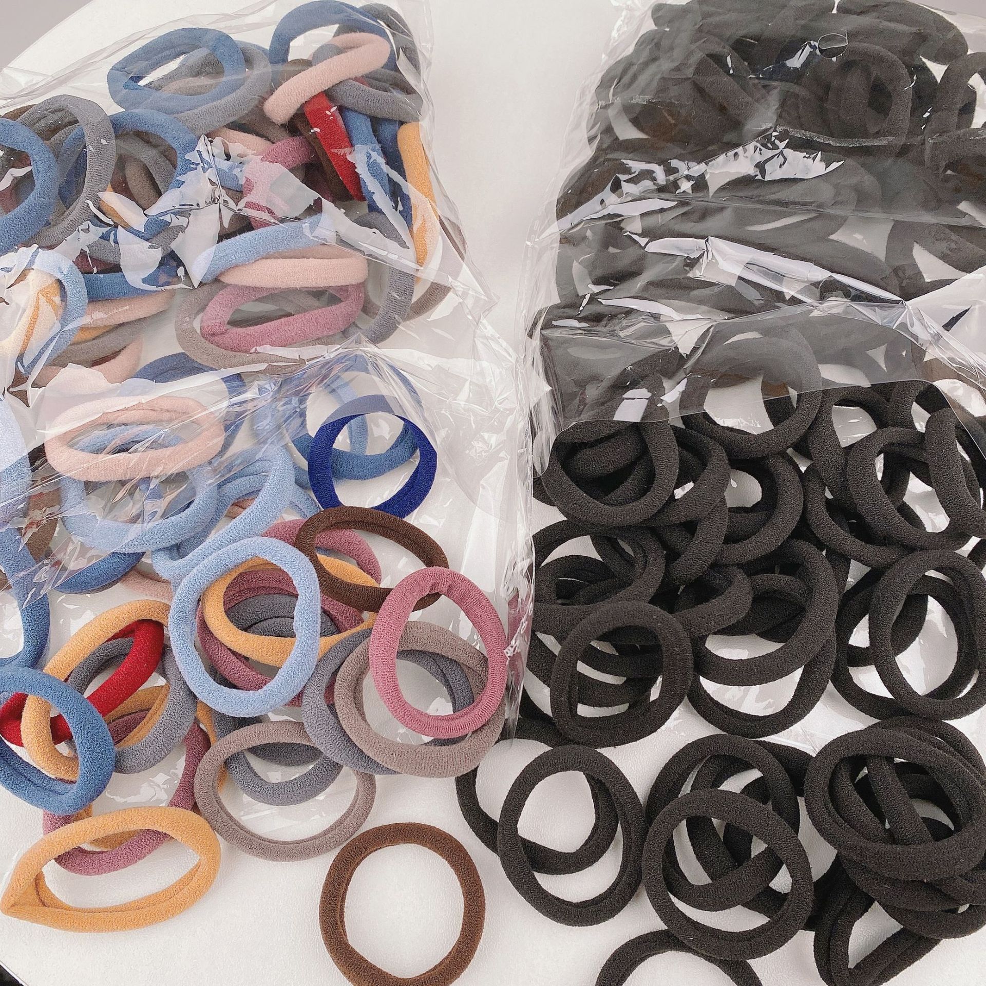 100 Bagged Nylon Elastic Seamless Ponytail Hair String Female Student Hair Tie Towel Ring Wholesale Hair Ring