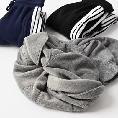 Fleece-lined Thick Solid Color Children's Sweatpants Kids' Sports Pants Western Style Winter Girls' Sweatpants Children and Teens Pants Boys