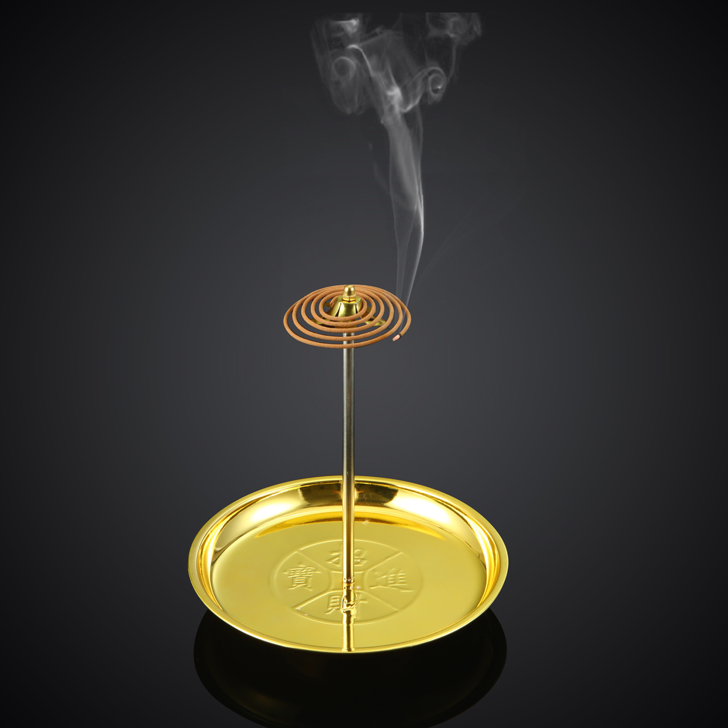 镀金色熏香盘 蚊香架 盘香香托 蚊香盘 香熏盘家用驱蚊香盘檀香架