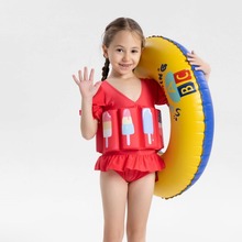 跨境女童连体泳衣2024儿童浮力泳衣新款浮力泳装