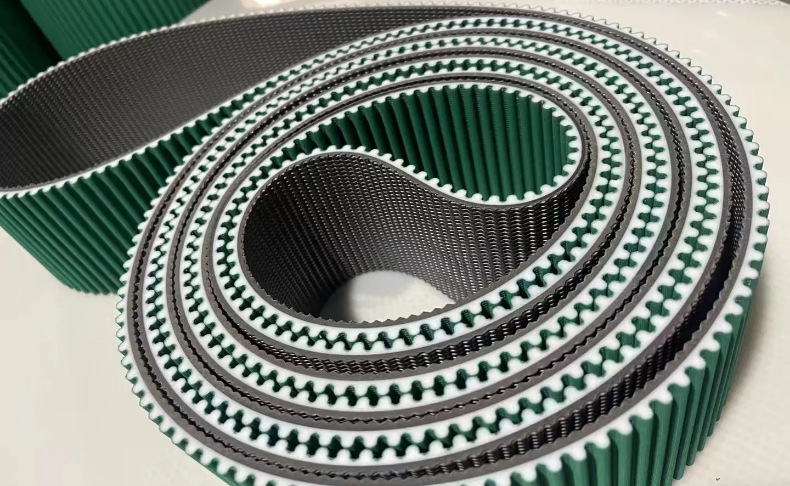 PU white polyurethane synchronous industrial belt with steel wire, featuring single-sided or double-sided teeth, and an open-tooth design