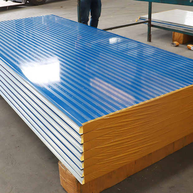 定制批发防火岩棉夹芯板复合保温板彩钢板墙板工厂车间净化板隔墙