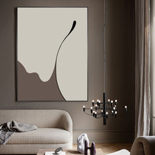 客厅沙发背景墙装饰画现代简约抽象挂画莫兰迪色大幅落地酒店壁画