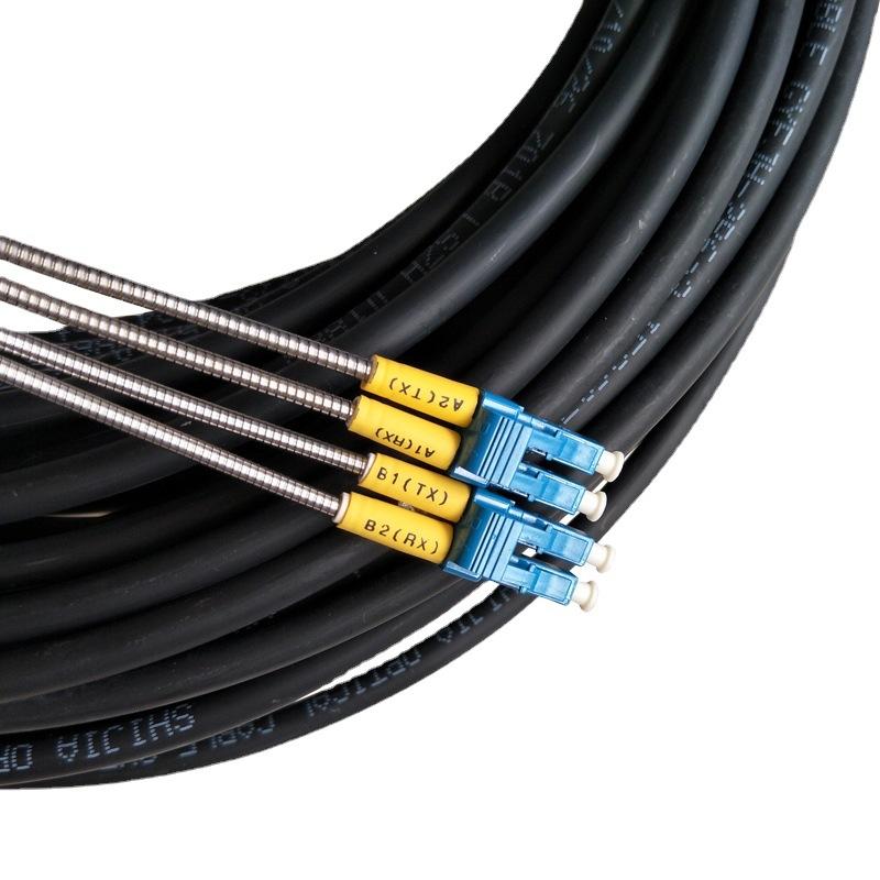 野战光缆单模光纤跳线铠装皮线2芯室外内lc-lc-sc-st-fc跳纤