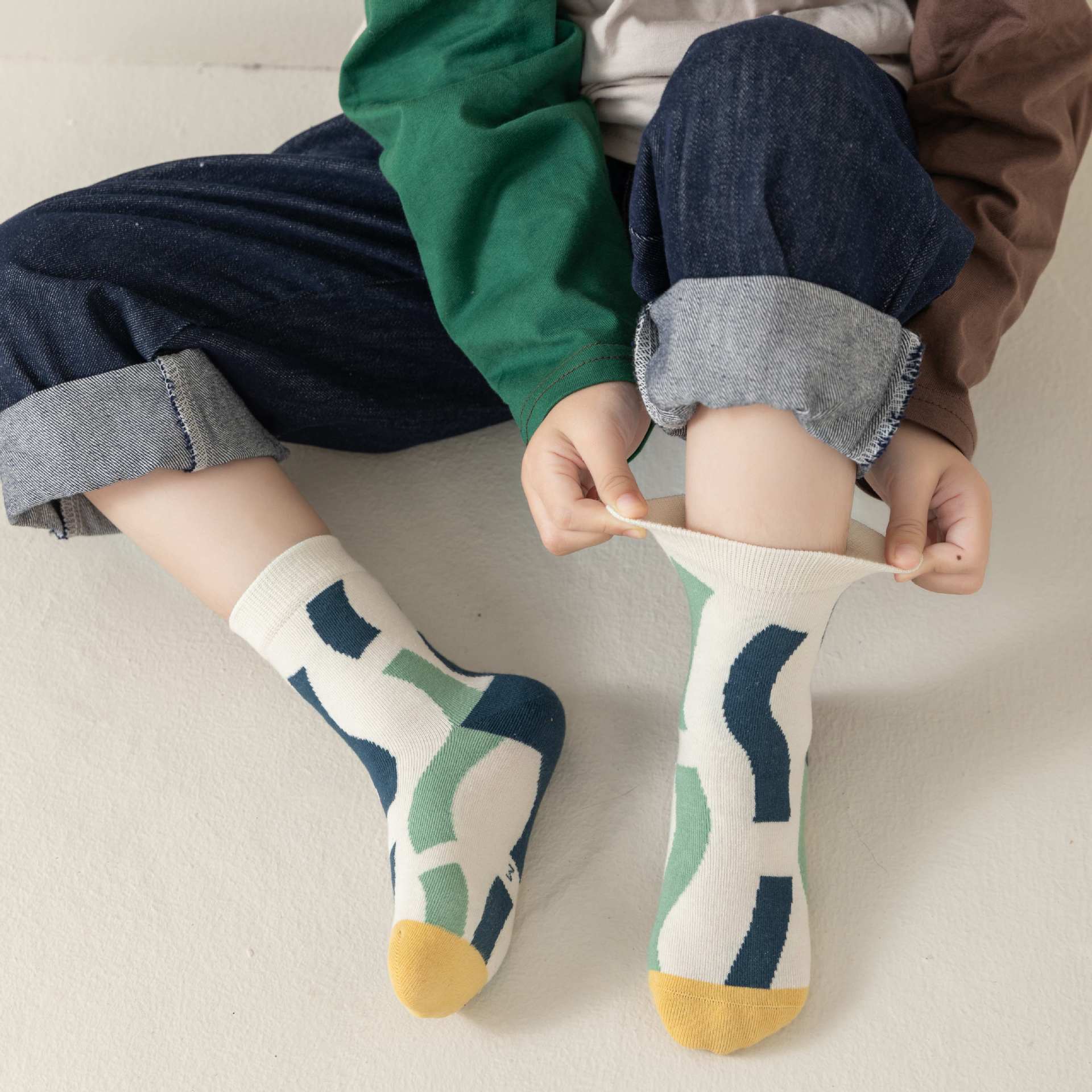 Boys' Cotton SocksSoft Skin-Friendly Not Easy to Pill Tube SocksKorean Style Striped All-Matching Kid's SocksSpring and Autumn New