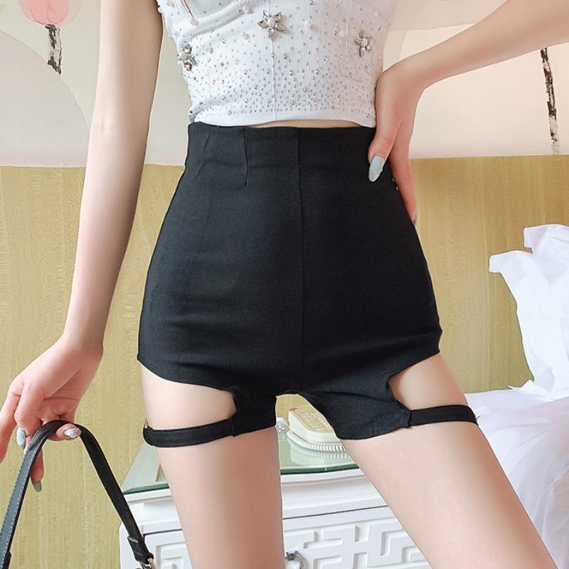 时尚炸街爵士镂空高腰打底短裤百搭蹦迪修身显瘦包臀休闲直筒热裤