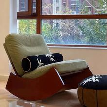北欧风简约实木复古摇摇椅大人阳台家用休闲懒人沙发客厅单人躺椅