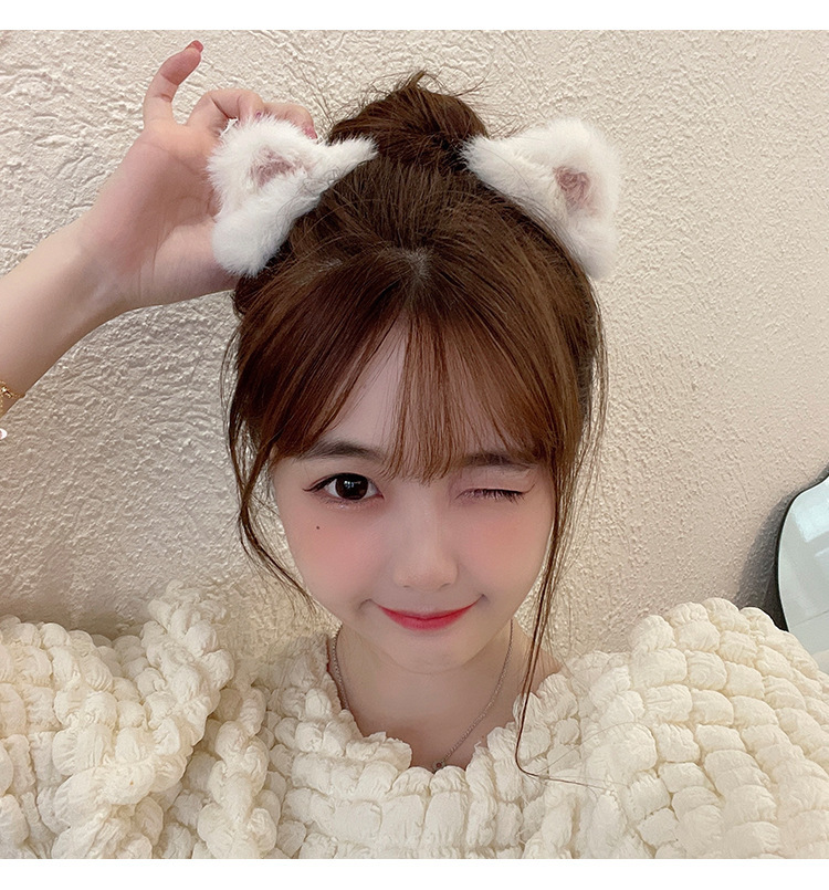甜欲少女毛绒猫耳朵发夹可爱侧边刘海夹子秋冬毛茸茸猫咪发卡头饰