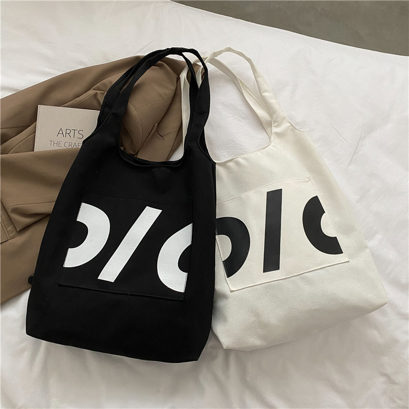 Casual Canvas Large Capacity Bag for Women 2021 Autumn New Fashionable Stylish Shoulder Bag Personalized Simple Handbag