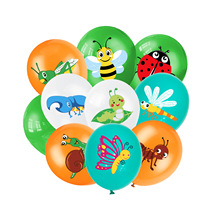 昆虫生日派对装饰爬行动物生日派对乳胶气球昆虫主题派对婴儿淋浴