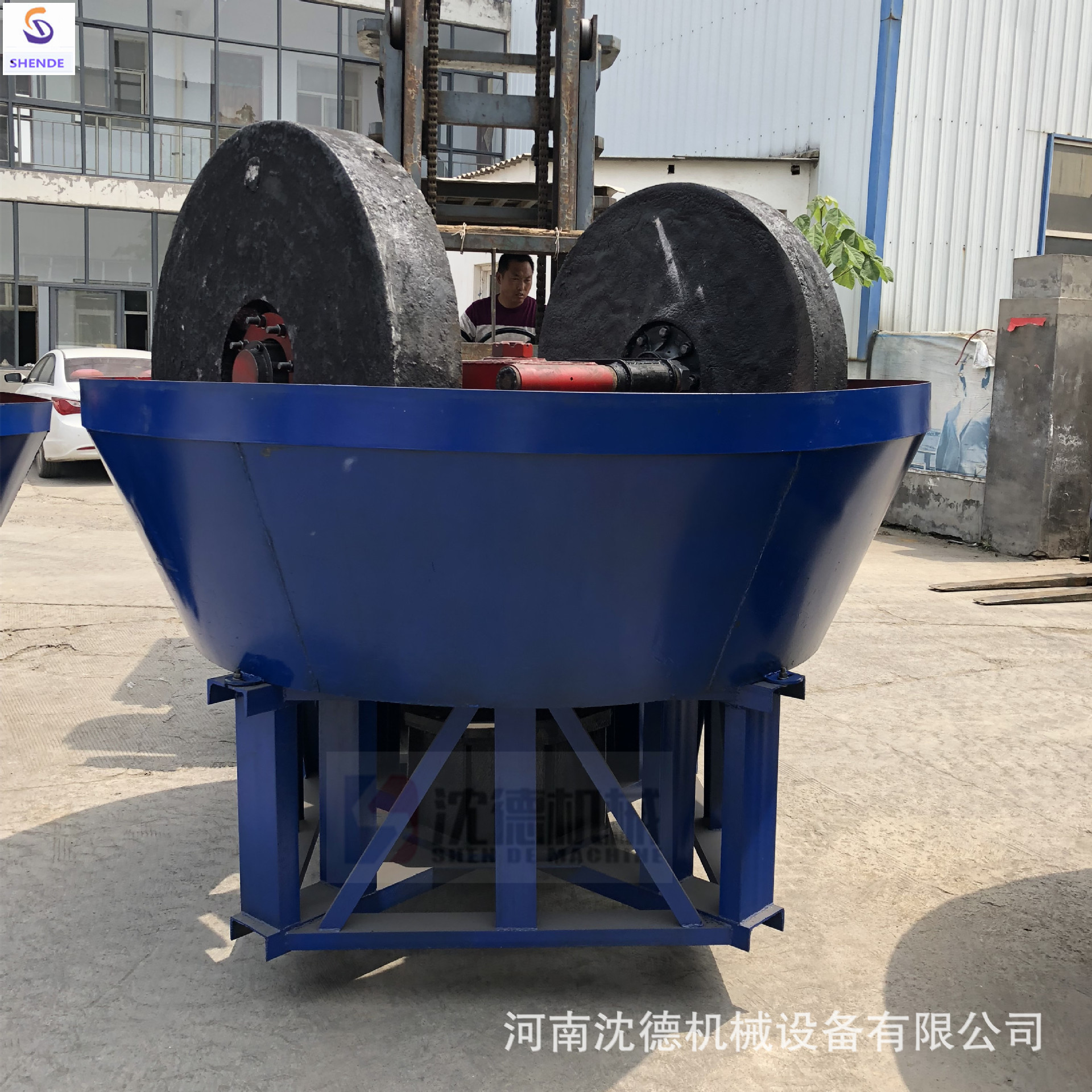 小型碾金机 金矿用水碾机 900型双辊湿碾机 生产稳定