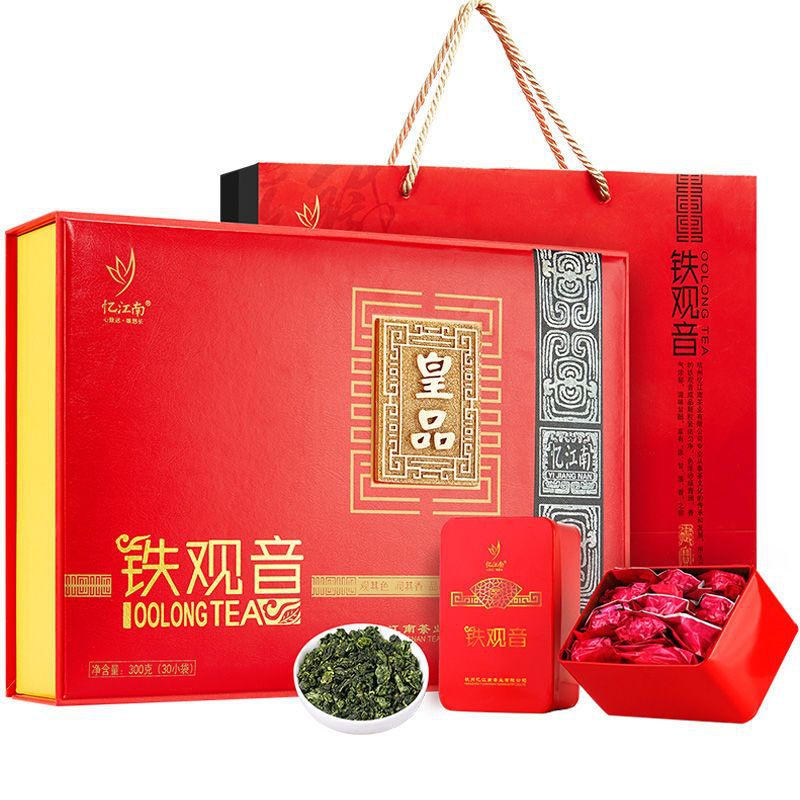 年货礼盒忆江南2021新茶铁观音乌龙茶叶礼盒装送礼佳品长辈爸爸