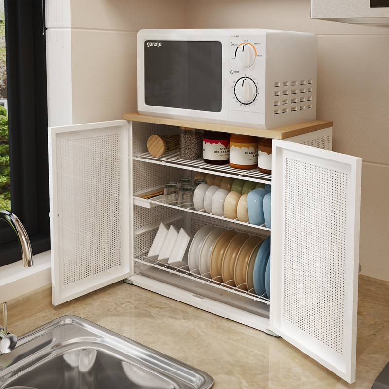 收纳透气迷你碗碟小型台面沥水家用架厨房放剩菜的柜子置物架碗柜