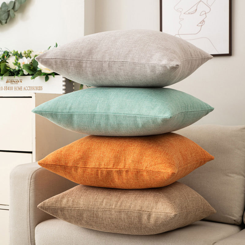 [Clothes] Solid Color Pillow Sofa Cushion Cover Cushion Pillow Back Cushion Bedside Large Cushion