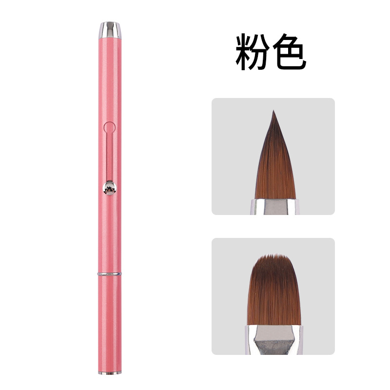 New Single Double-Headed Lip Brush Retractable Portable Lipstick Brush Metal Rod Eyebrow Brush Beginner Beauty Tools Makeup Brush