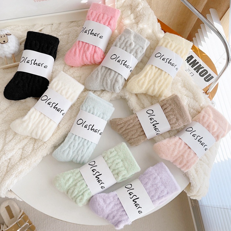 twist australia fleece-lined socks children‘s autumn and winter plush fleece lined padded warm keeping coral fleece home sleeping floor tube socks