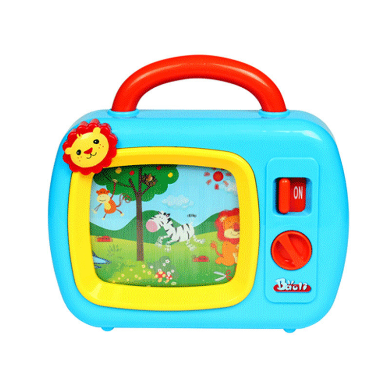 宝丽1501音乐小电视机滚动屏幕儿童过家家婴儿催眠器发条上链玩具