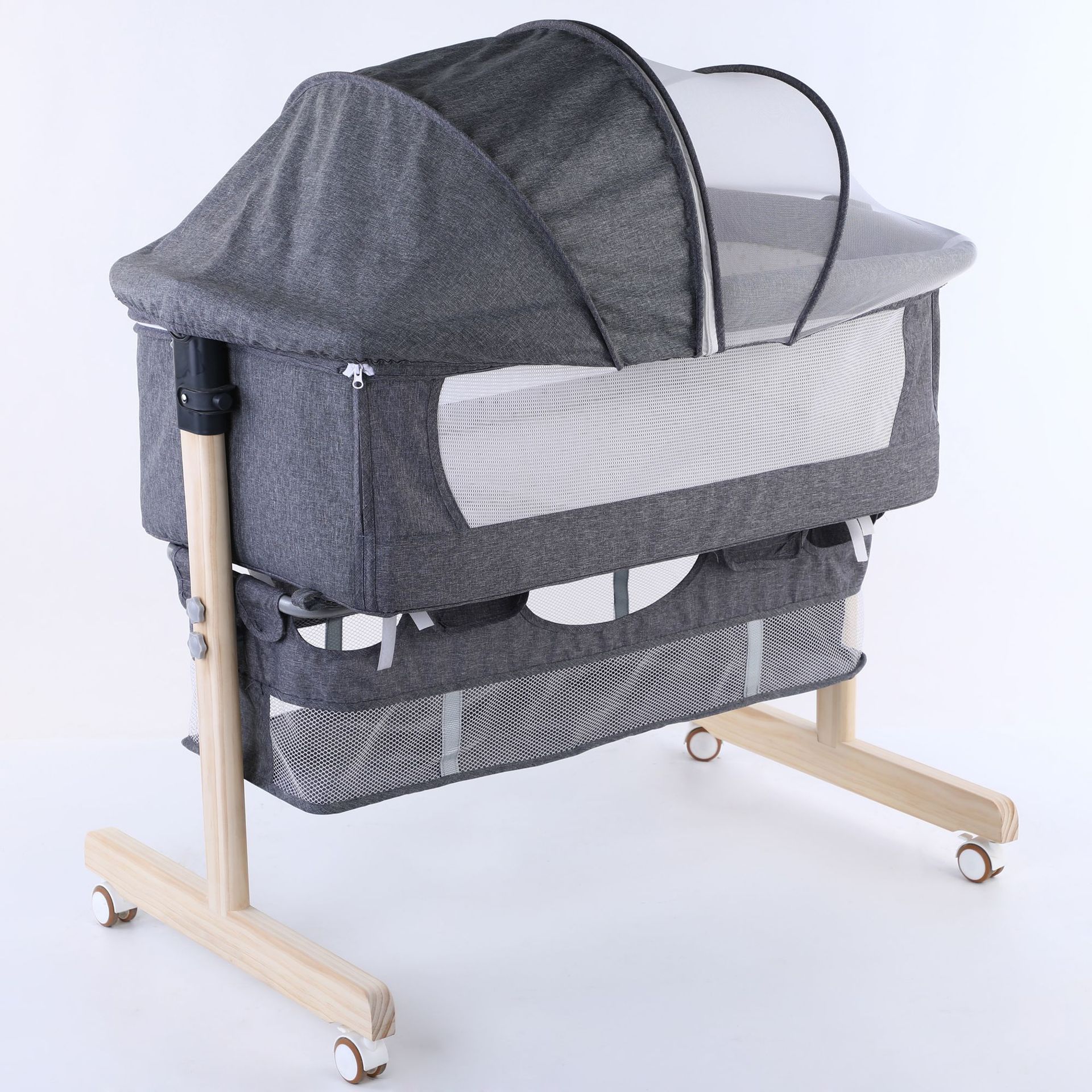 贝之梦牌婴儿床便携式可折叠宝宝床拼接大床边床实木床升降床bb床