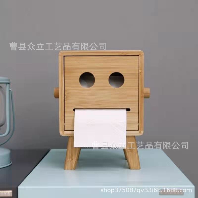 Remote Control Wooden Storage Box Production Tea Table Wooden Tissue Box Household Living Room Bathroom Chinese Wooden Roll Holder