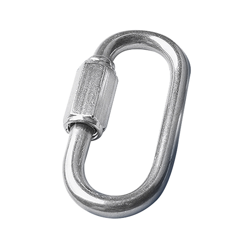 Longsen Outdoor Mountaineering Load-Bearing Carbon Steel High-Altitude Hook Factory Wholesale with Nut String Clip Opening Fast Connecting Ring