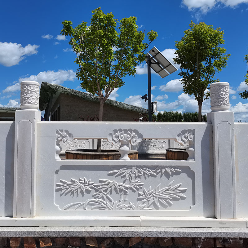 汉白玉石雕栏杆花岗岩护栏透雕大理石栏板河道围栏桥别墅旗台扶手