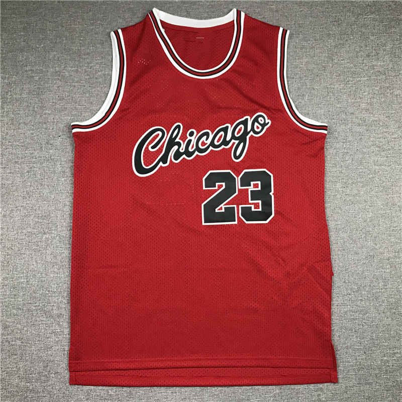 刺绣篮球服公牛23红色c连体复古标乔丹chicago bulls basketball