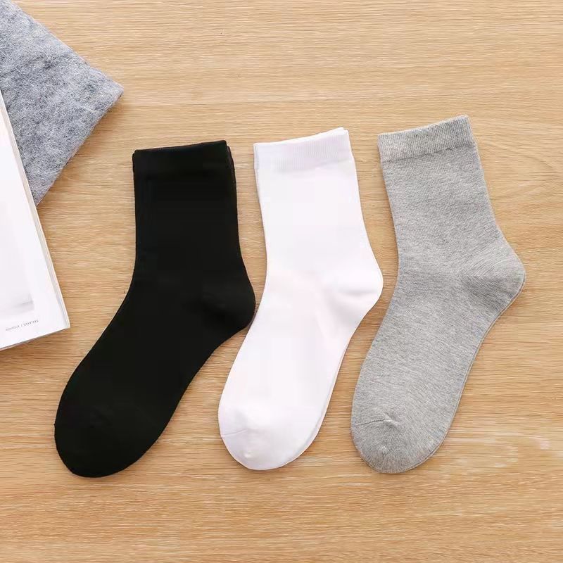 socks men‘s and women‘s mid-calf socks pure cotton socks athletic socks black white gray socks girls socks women‘s korean style japanese style