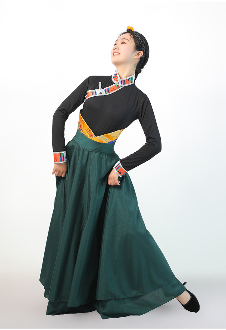 藏服长裙舞蹈演出服装半身大摆裙藏族舞服新款藏式民族女长款套装